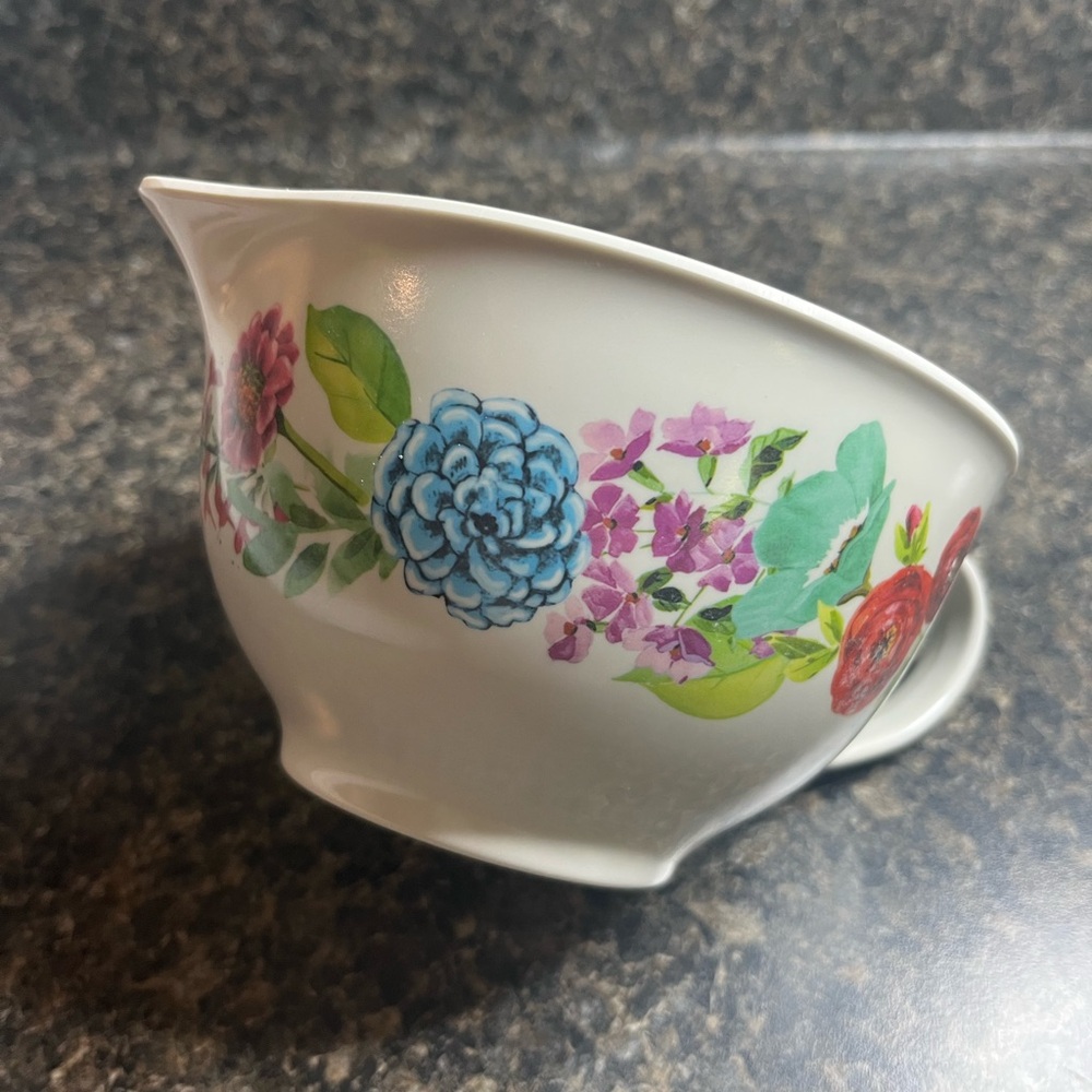 The Pioneer Woman Floral Mixing Bowl - White with Blue and Red Accents